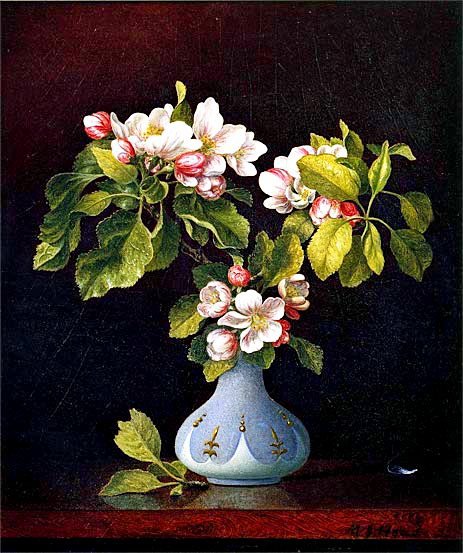 ветка яблони в вазе - цветы - оригинал