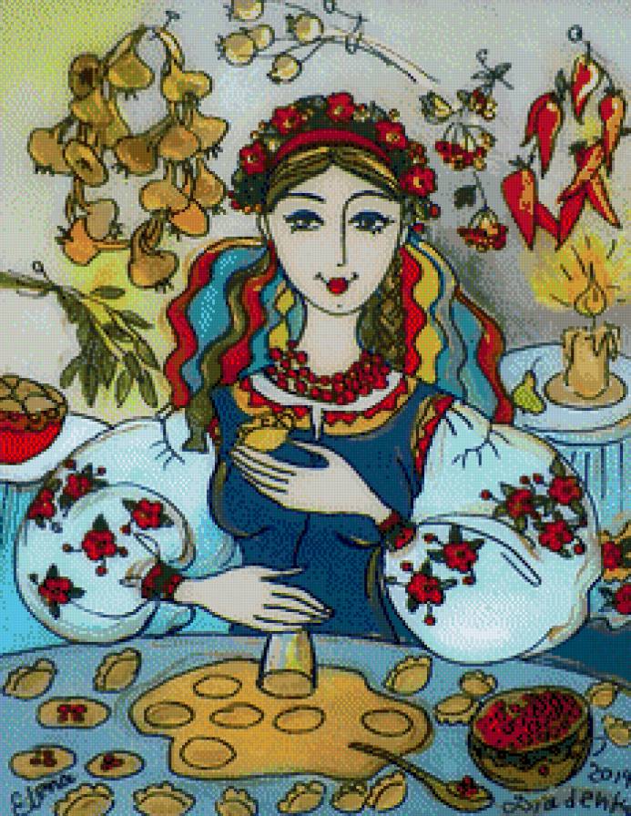 Лепим вареники - костюм, девушка, традиции, вареники, украина - предпросмотр