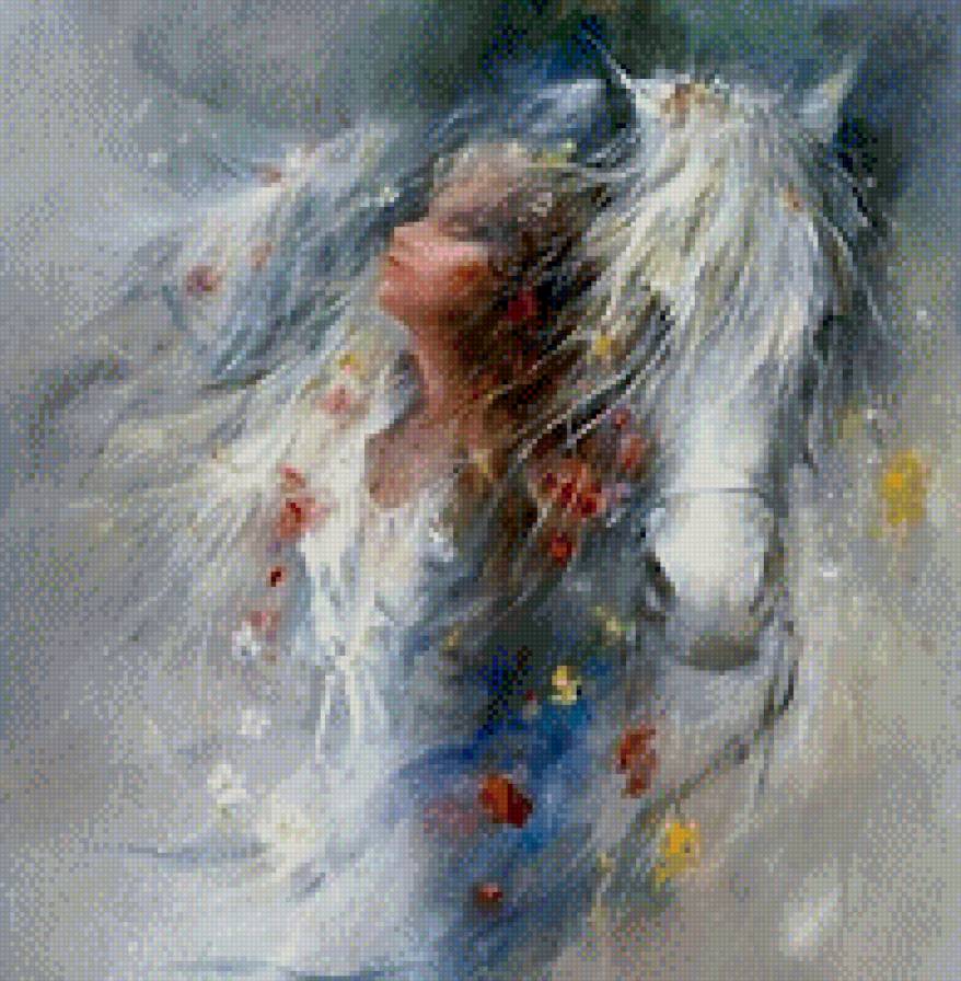 В гармонии сприродой - девушка с лошадью. человек и природа. лошадь. девушка. - предпросмотр