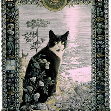 Оригинал схемы вышивки «кошачий портрет» (№677555)