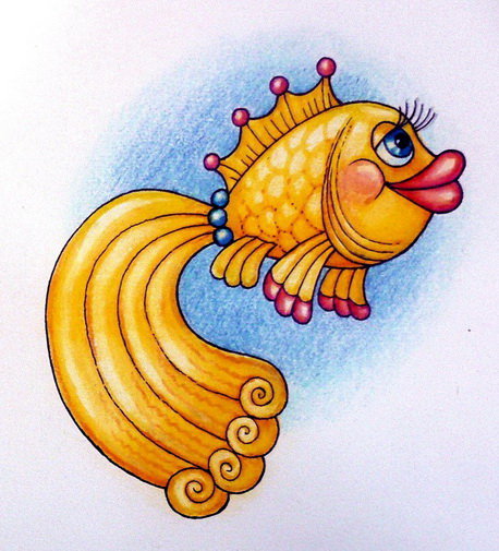 золотая рыбка - золотая рыбка, детское, рыба - оригинал