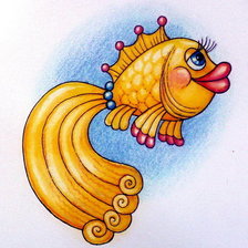 Оригинал схемы вышивки «золотая рыбка» (№677654)