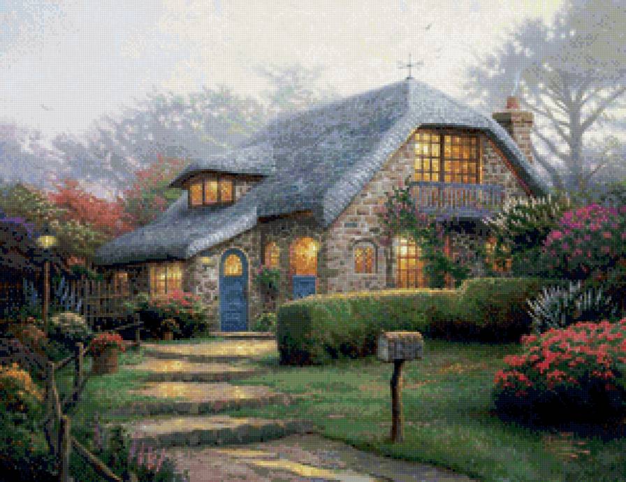 УДИВИТЕЛЬНЫЙ МИР ТОМАСА КИНКЕЙДА. - пейзаж, томас кинкейд, домик - предпросмотр