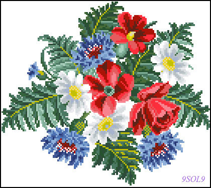 серия "цветы" - цветы.ромашки.васильки - оригинал