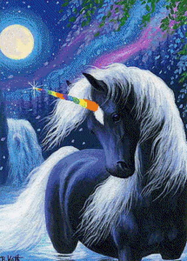 Черный единорог - черный единорог - предпросмотр