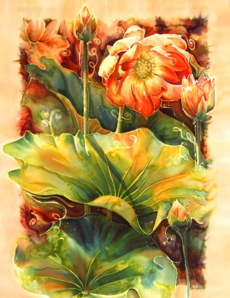 Распустившийся лотос - лотос, картина - оригинал