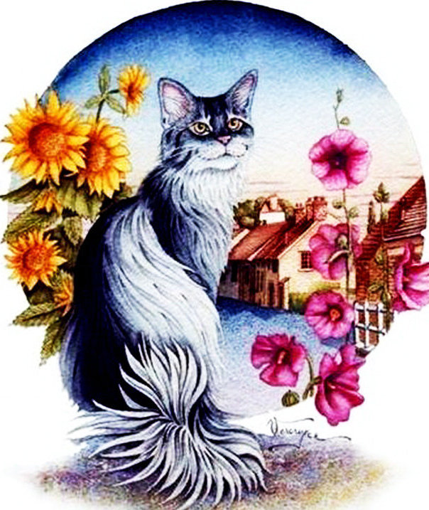 Серия "Городские коты" - кошки - оригинал