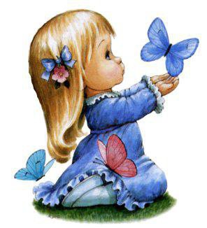 серия "детские" - дети.девочка.бабочки - оригинал