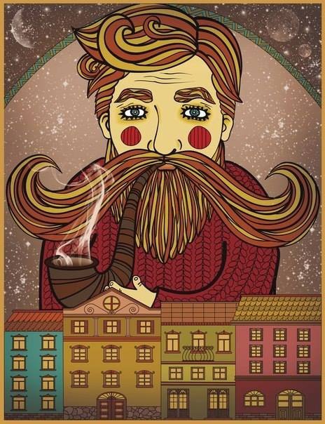 Хранитель - вечер, город, хранитель, трубка - оригинал