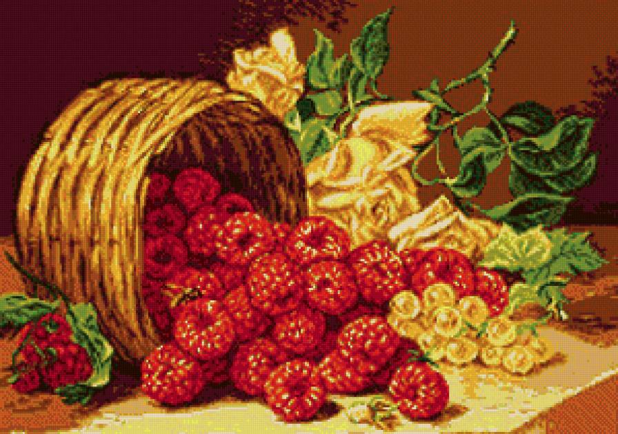 пано для столовой - кухня, фрукты, ягоды, розы, пано - предпросмотр