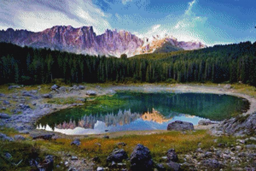 Озеро Карецца, Италия - предпросмотр