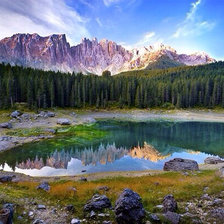 Схема вышивки «Озеро Карецца, Италия»