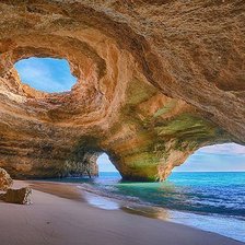 Схема вышивки «Пляж с пещерами в местечке Алгарве, Португалия»