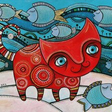 Схема вышивки «Кот»