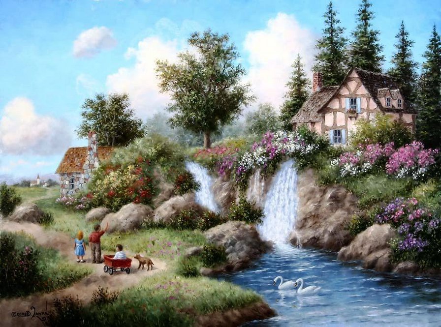 сказочный домик - живопись - оригинал