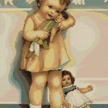 Оригинал схемы вышивки «Любимые куклы» (№683188)