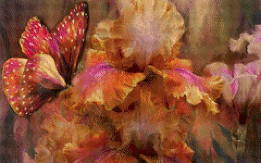 цветы - цветы, бабочка - предпросмотр