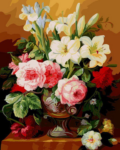 букет - натюрморт, цветы, букет, ваза - оригинал