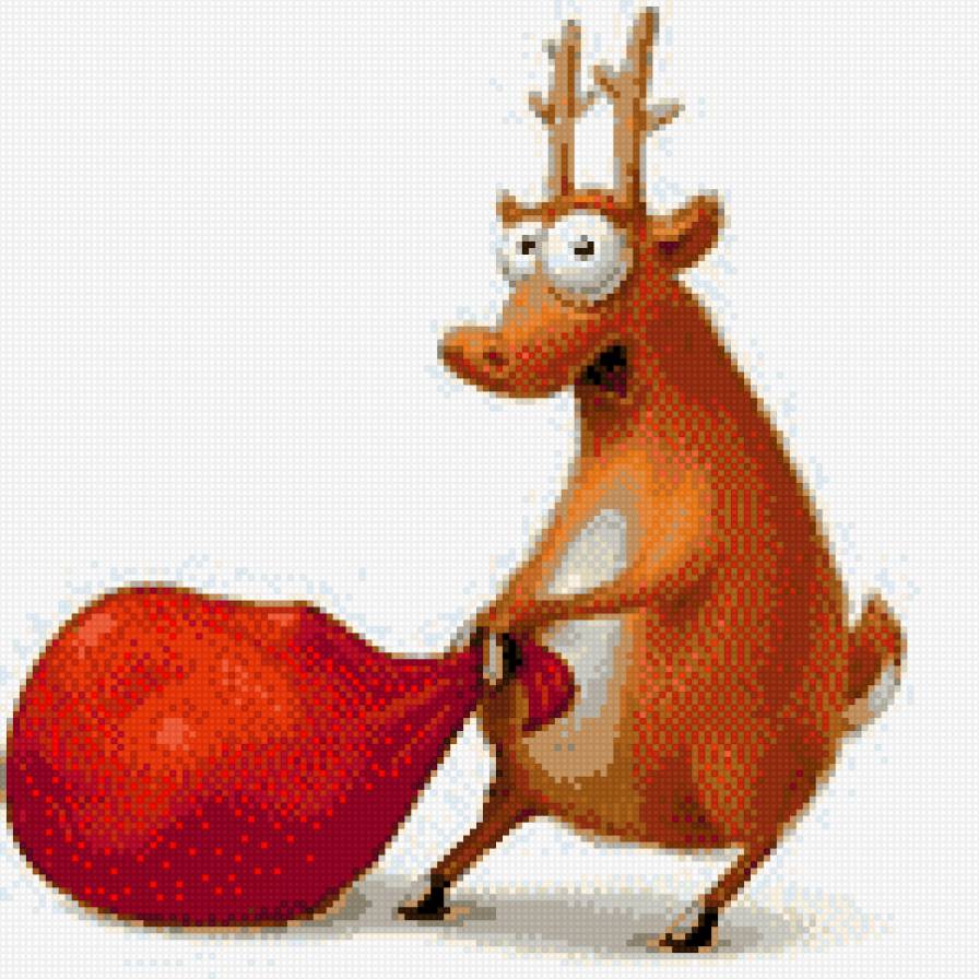 ноыогодний олень - прикол, юмор - предпросмотр