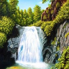 Оригинал схемы вышивки «лесной водопад» (№685250)