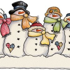 Схема вышивки «семейство снеговиков»