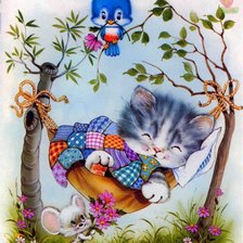 Схема вышивки «Котенок»