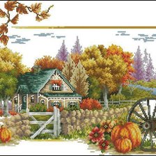 Оригинал схемы вышивки «Осенний пейзаж» (№685395)