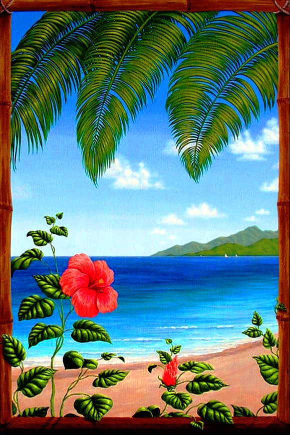 пано море - море, пано, цветы, пейзаж - оригинал