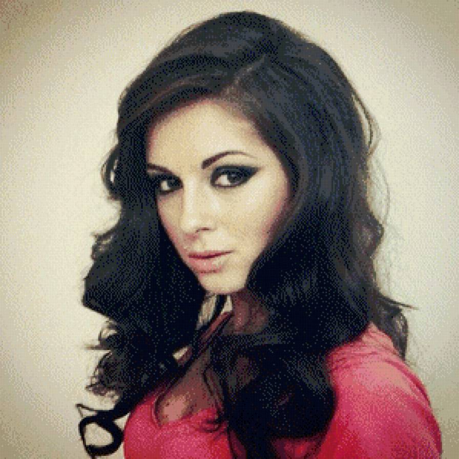 Брюнетка - брюнетка, в красном, портрет, девушка, красавица, красивая - предпросмотр