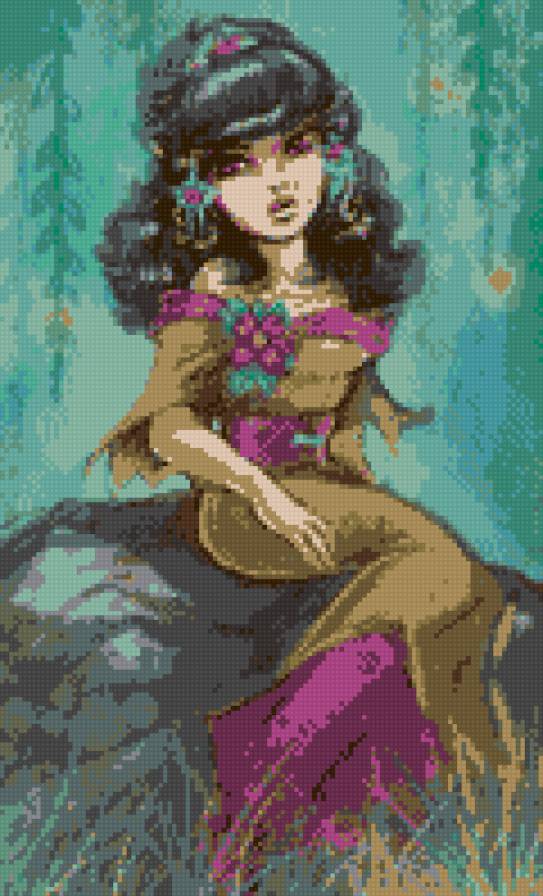 лунный свет. - лесные всадники., лес, эльфа - предпросмотр