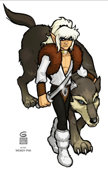 Рубака-вождь - эльф, лесной всадник. - оригинал