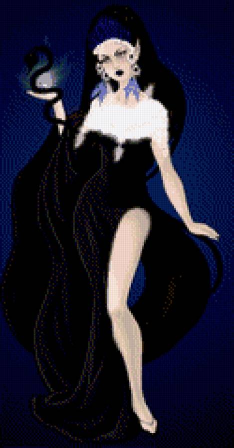 Винноуил - парящие, синяя гора, змея, эльф, лесной всадник - предпросмотр