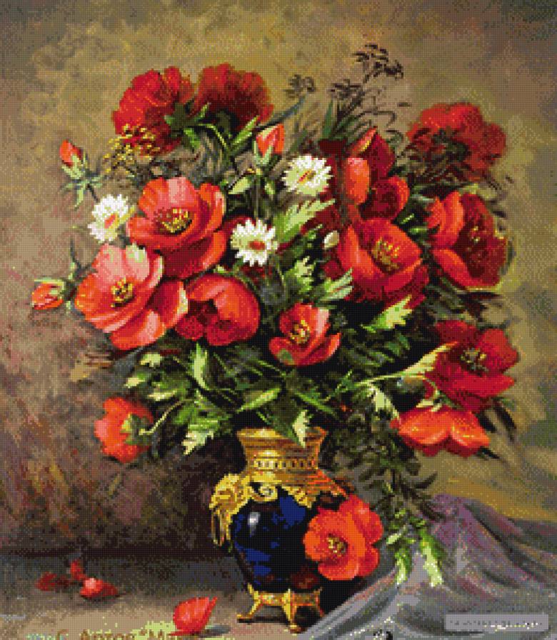 серия "букеты" - букеты.цветы.маки.ромашки - предпросмотр