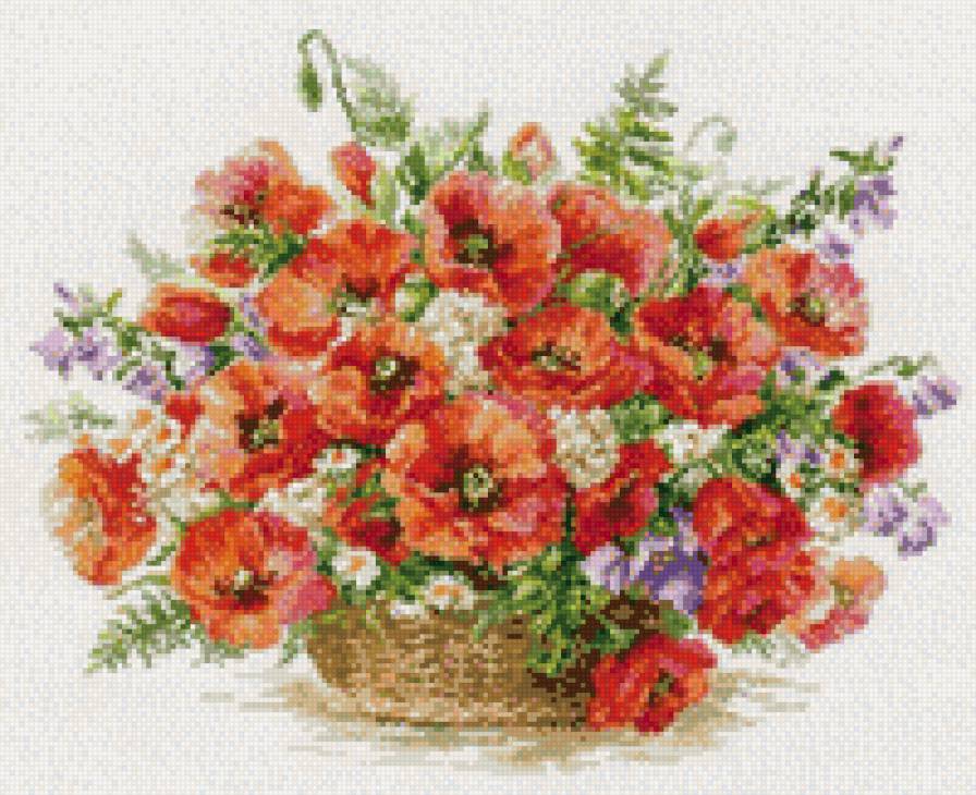 корзина маков - предпросмотр