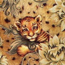 Схема вышивки «Подушка с тигренком»