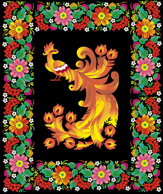 Жар-Птица - русские узоры - оригинал