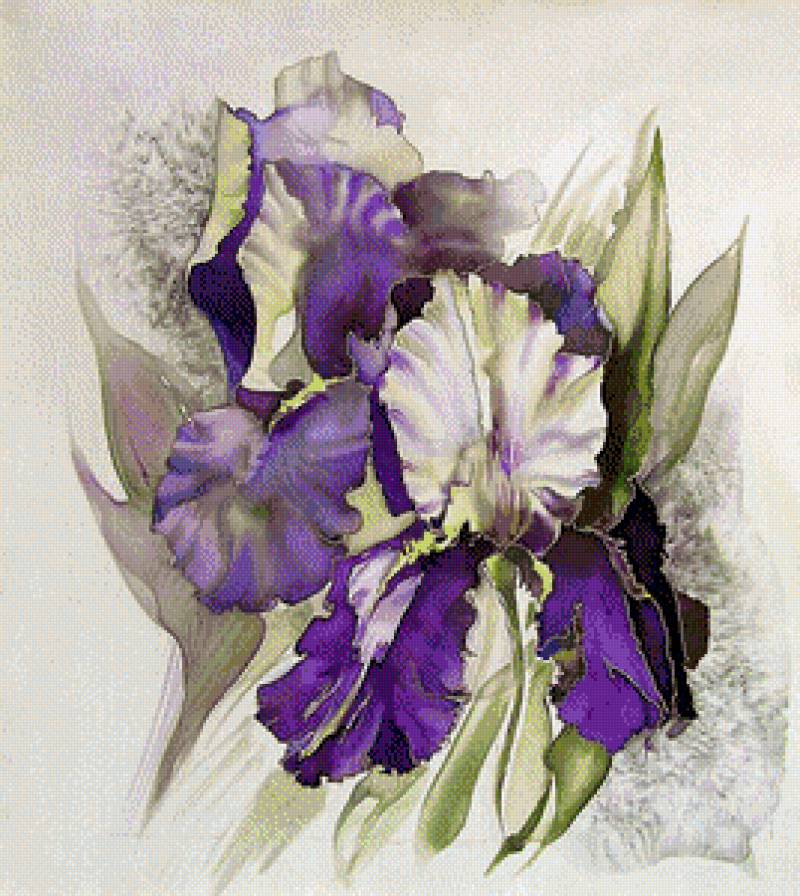 Ирисы - панно, ирисы - предпросмотр