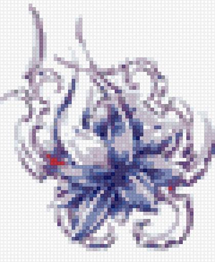 лотос на пластиковой канве - предпросмотр