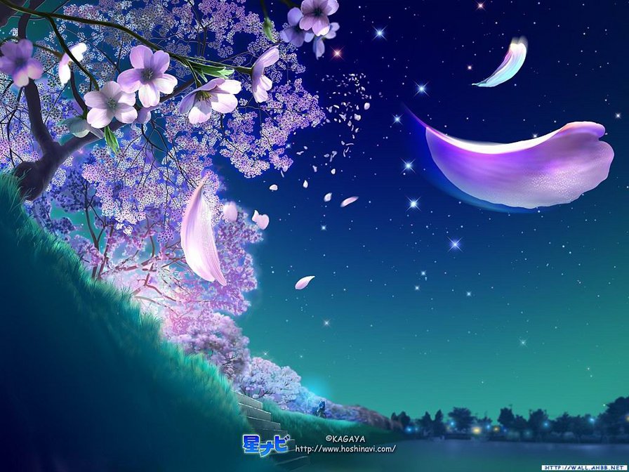 мечта.эпизод2 - спокойствие, цветы, красота, природа, дерево, ночь - оригинал