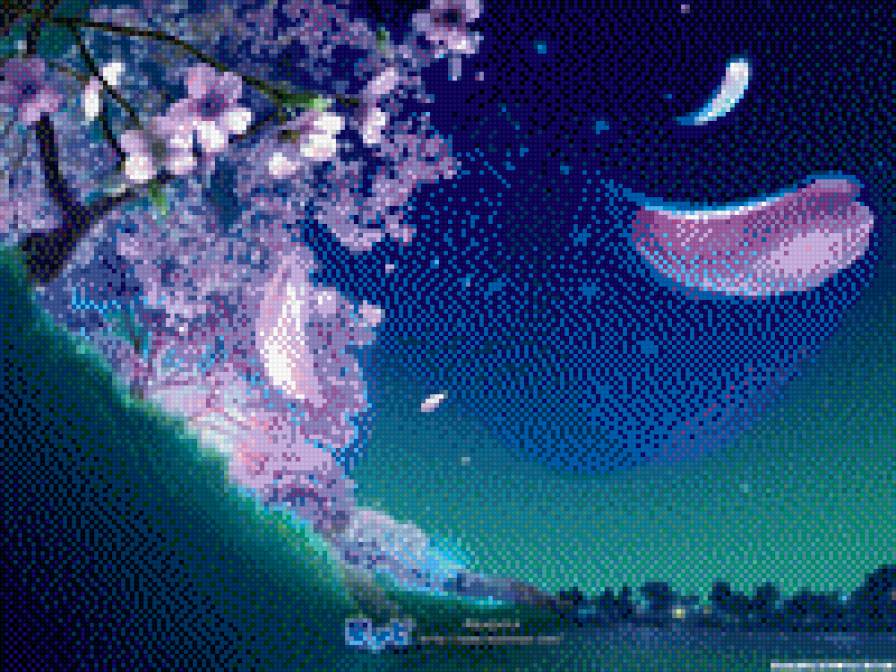 мечта.эпизод2 - природа, ночь, цветы, красота, спокойствие, дерево - предпросмотр