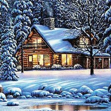 Схема вышивки «Зимний пейзаж»