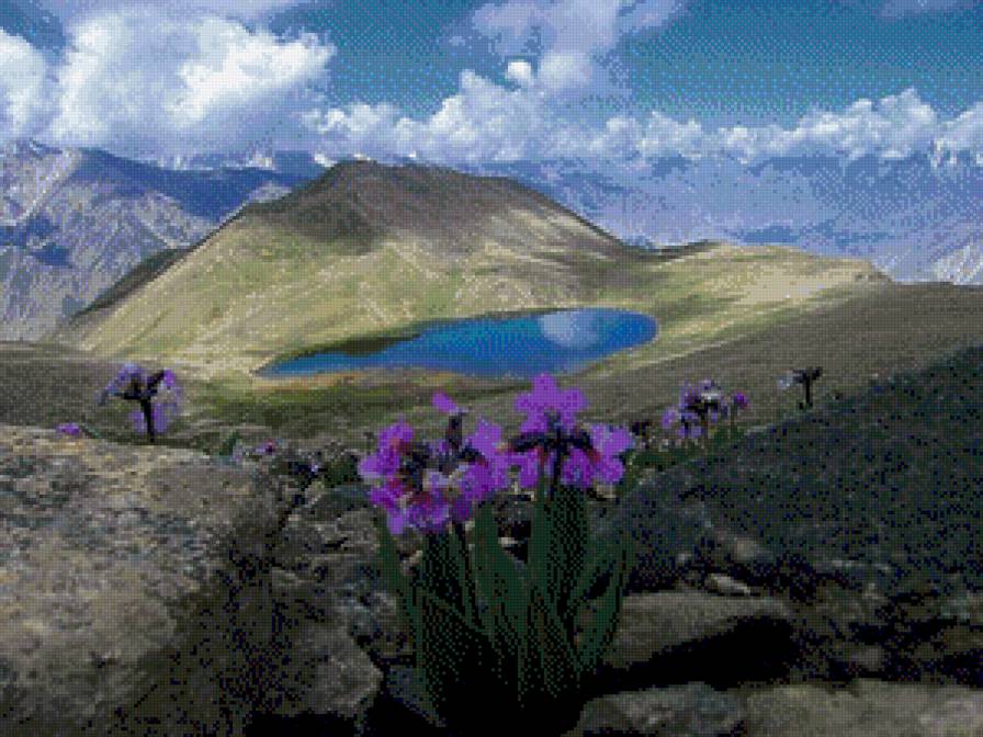 Горное озеро - озеро, пейзаж, природа, горы - предпросмотр