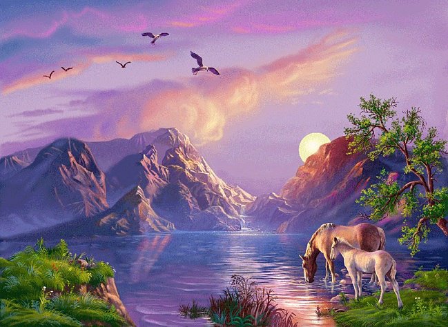 стреневый закат - пейзаж - оригинал