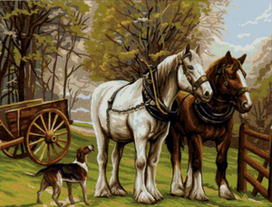 лошадки - лошади, картина - предпросмотр