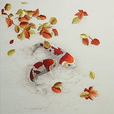 Схема вышивки «осенние карпики»