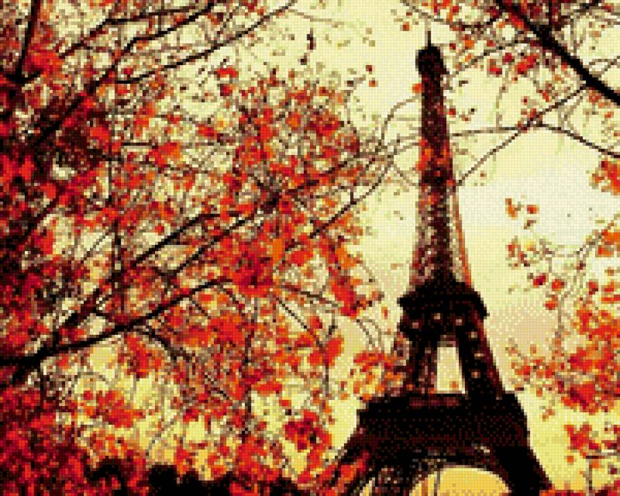 №690522 - франция.столицы, картина, эй, пейзаж, города, париж, осень - предпросмотр