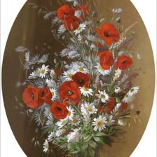 Схема вышивки «маки и ромашки»