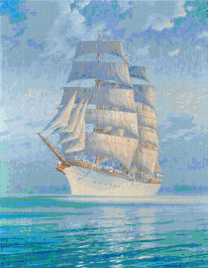 белеет парус - корабли, море - предпросмотр