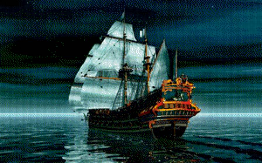 Корабль в ночи - корабль - предпросмотр