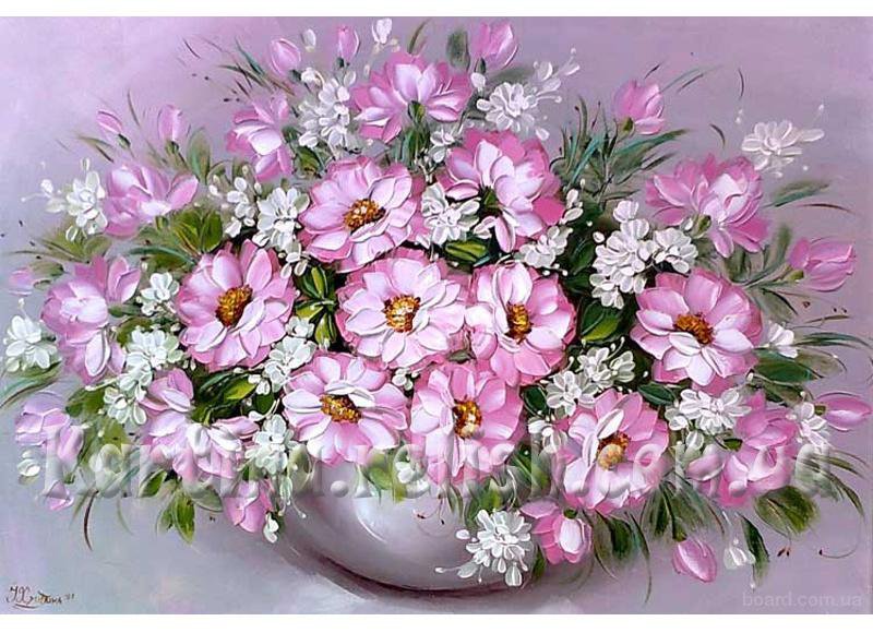 букет розовых цветов - букет, ваза, живопись, цветы, нежность, натюрморт - оригинал